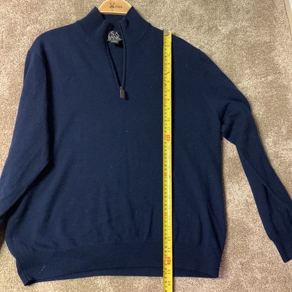 Jos A Bank 100% wool navy quarter zip - Picture 3 of 4